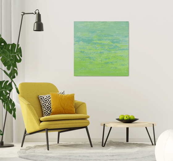 Green into Blue - Modern Abstract Expressionist Painting