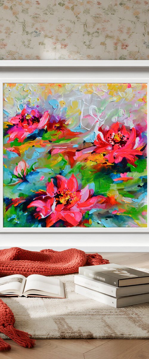 Red Waterlilies Pond by Soos Roxana Gabriela