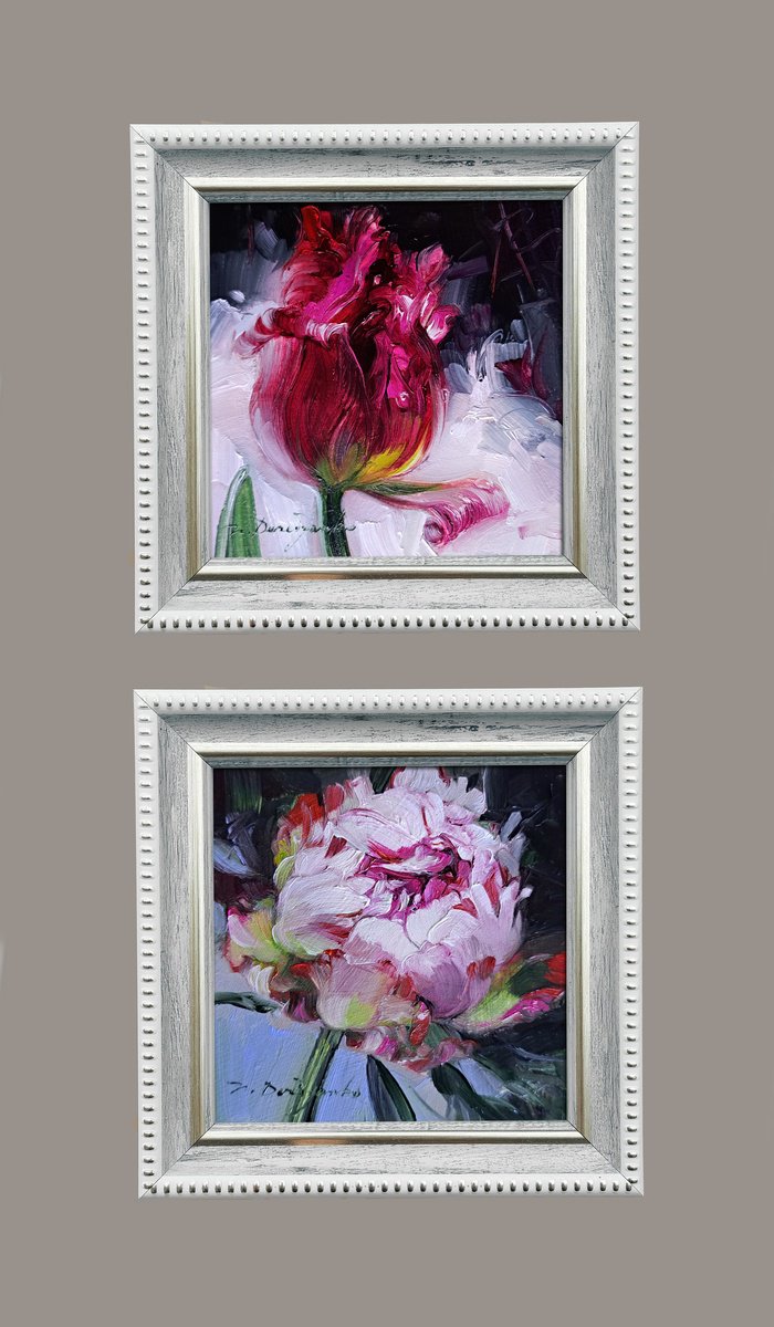 Peony Tulip By Nataly Derevyanko, 5 X 5, Artwork For Sale On Artfinder