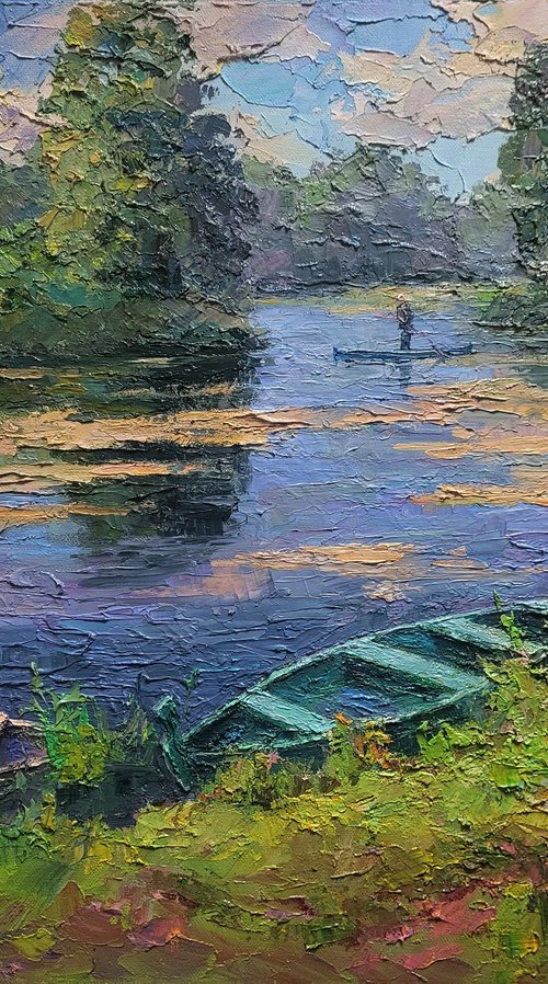 Boat on the pond by Boris Serdyuk