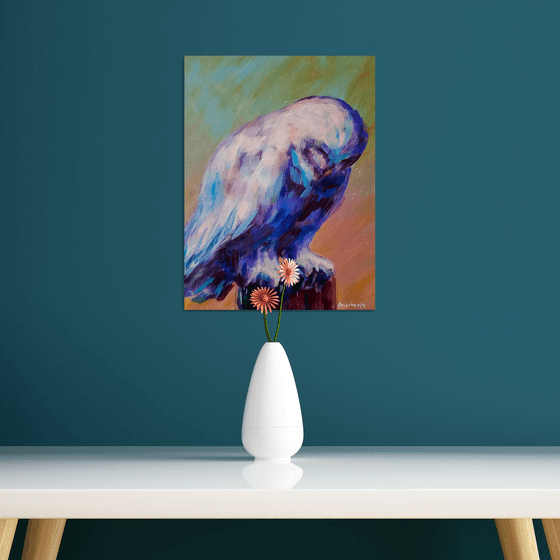 White polar owl Birds art