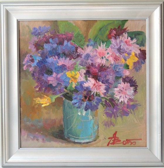 "Bouquet with cornflowers"