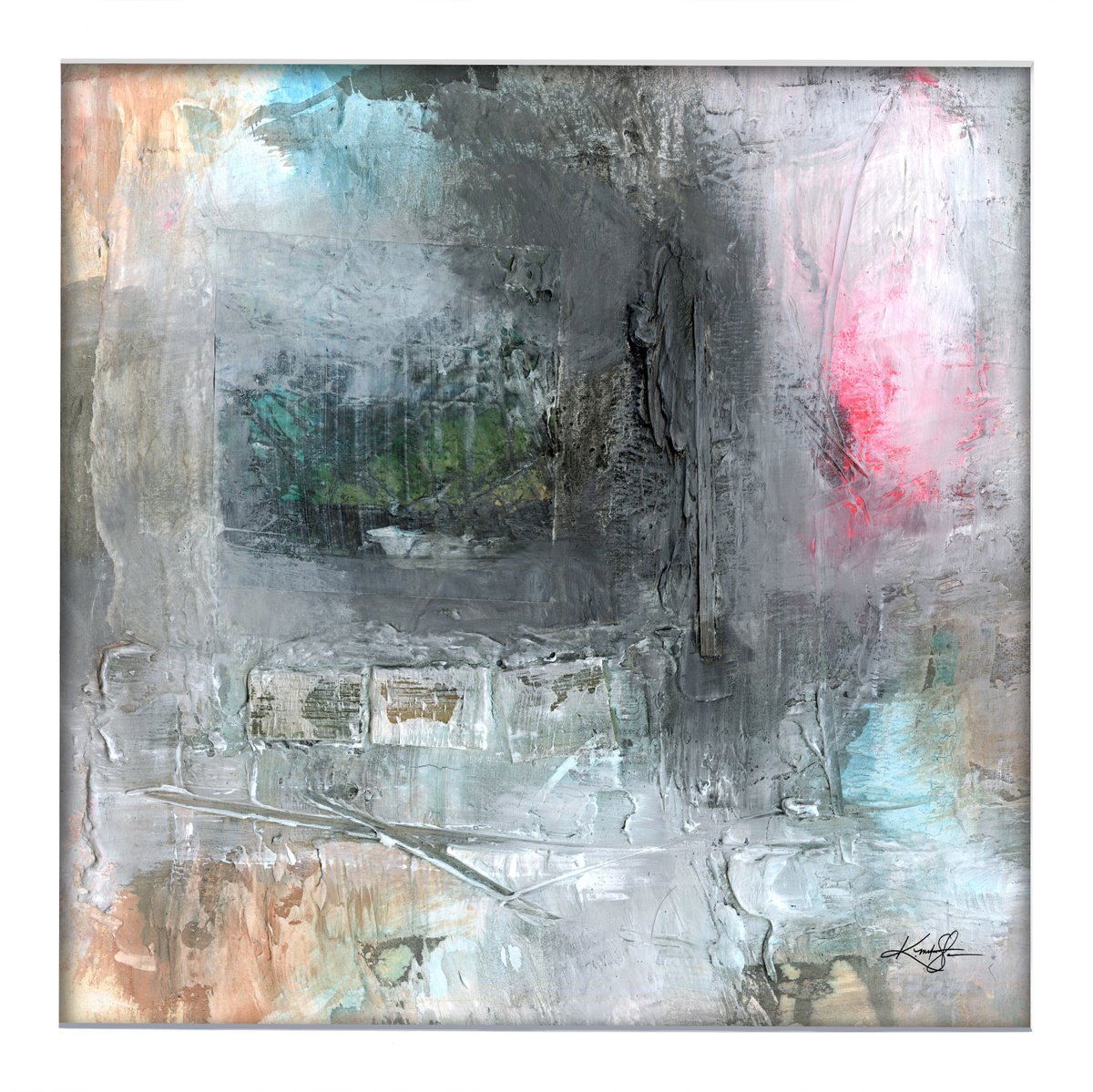 Abstract Painting By Kathy Morton Stanion, 13 X 13", Wayfarer