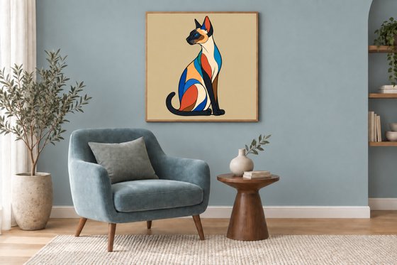 Colorful Siamese Cat #09