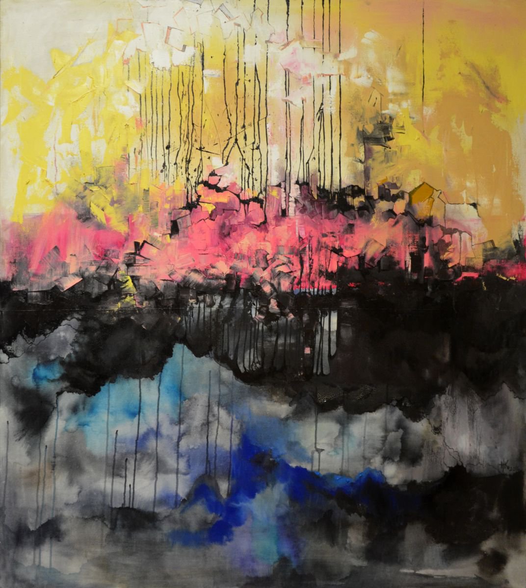 Abstract Painting By Zhanna Kondratenko, 59 X 67", Between Layers, Original Artwork