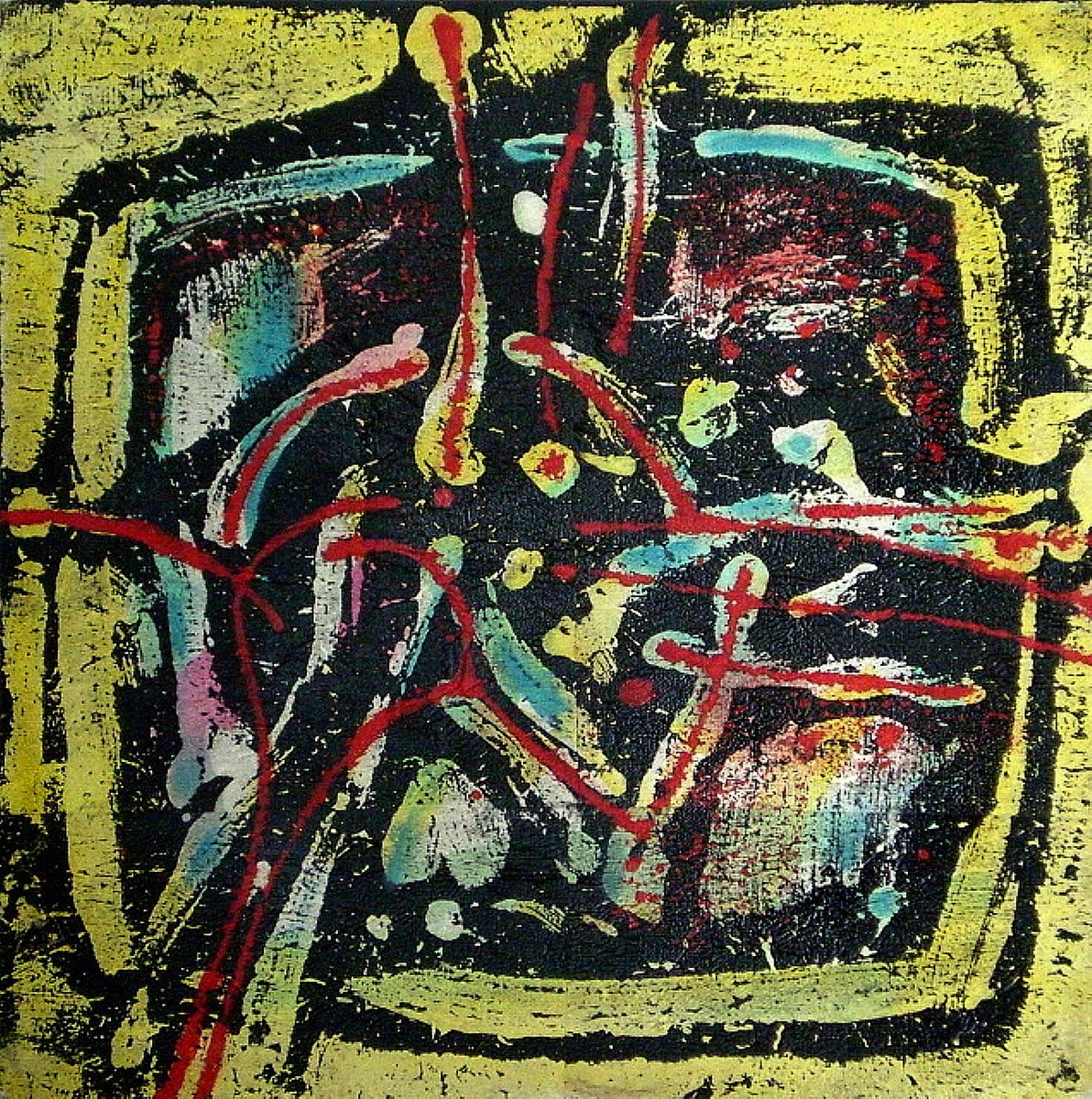 Abstract Acrylic Painting By Stanislav Bojankov, 16 X 16", Heart-Xii, Original Artwork