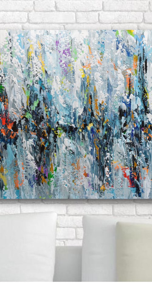 Colors of Hope - Large Abstract Painting, Colorful Contemporary Wall Art Canvas by Olga Tkachyk