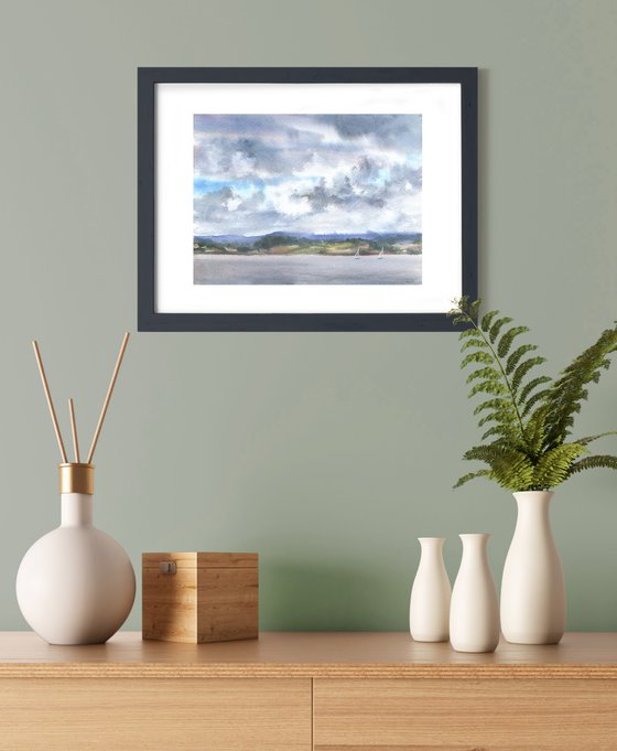 "Clouds over Exe river. Topsham riverside"