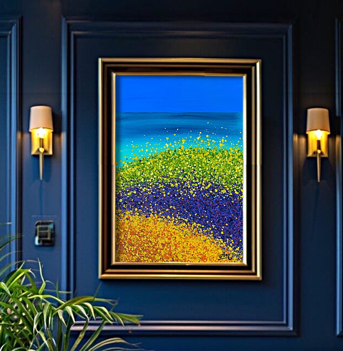 Impressionistic Landscape Acrylic Painting By Nadiia Antoniuk, 20 X 29", Echoes Of Inner Sky, Original Artwork