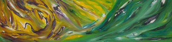 Perception - 120x30 cm, LARGE XL, Original abstract painting, oil on canvas