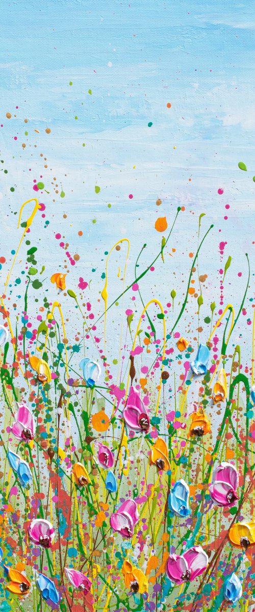 Spring meadow - wildflower landscape painting by Olga Tkachyk