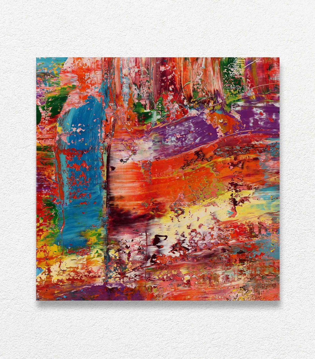 Abstract Oil Painting By Vadim Shamanov, 20 X 20", Autumn Legend, Original Artwork