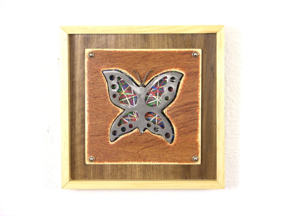 Abstract Animal Sculpture By Tomoaki Orikasa, 8 X 8", Rainbow Butterfly - Yang, Original Artwork