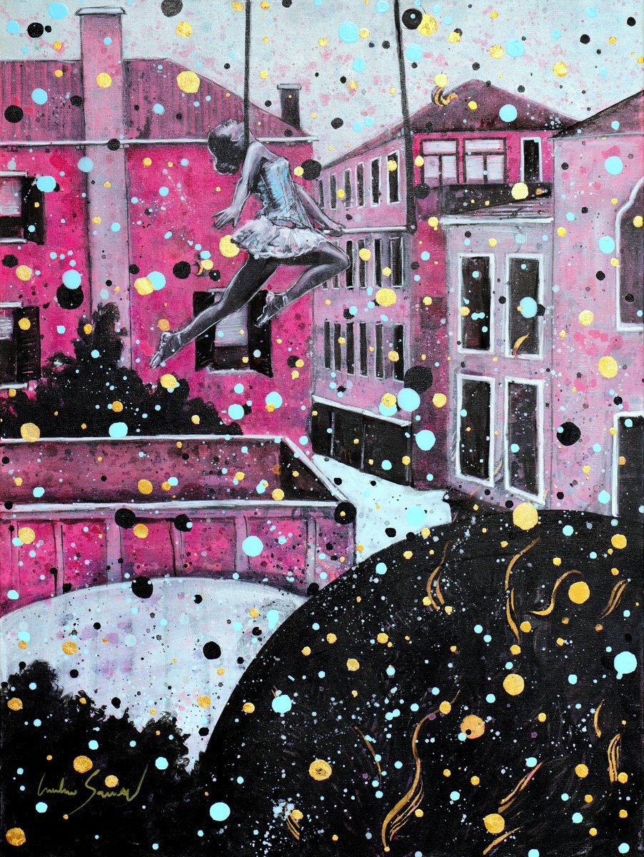 Urban malabarism in Pink Venice by Carolina Saidenberg