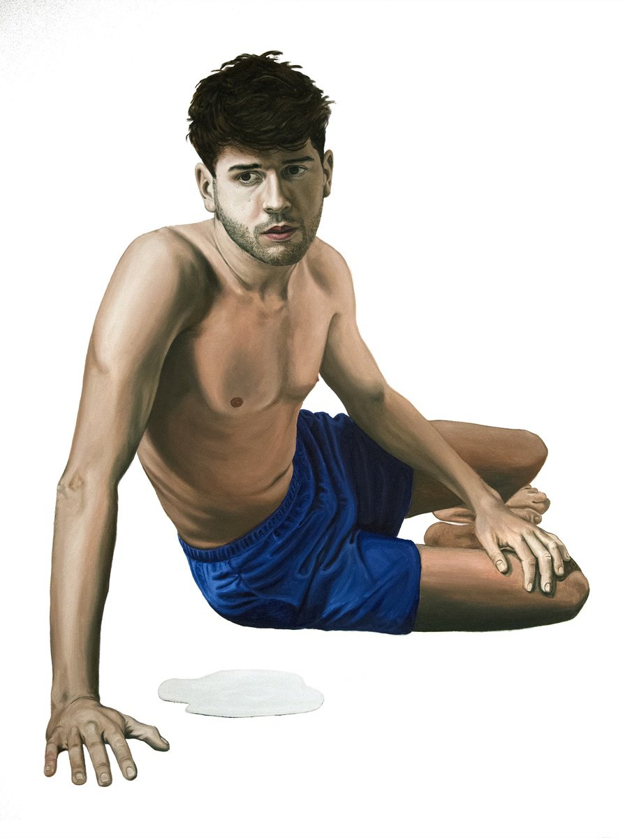 Photorealistic Portrait Oil Painting By Nicolas Maureau, 38 X 51", Ignace, Original Artwork