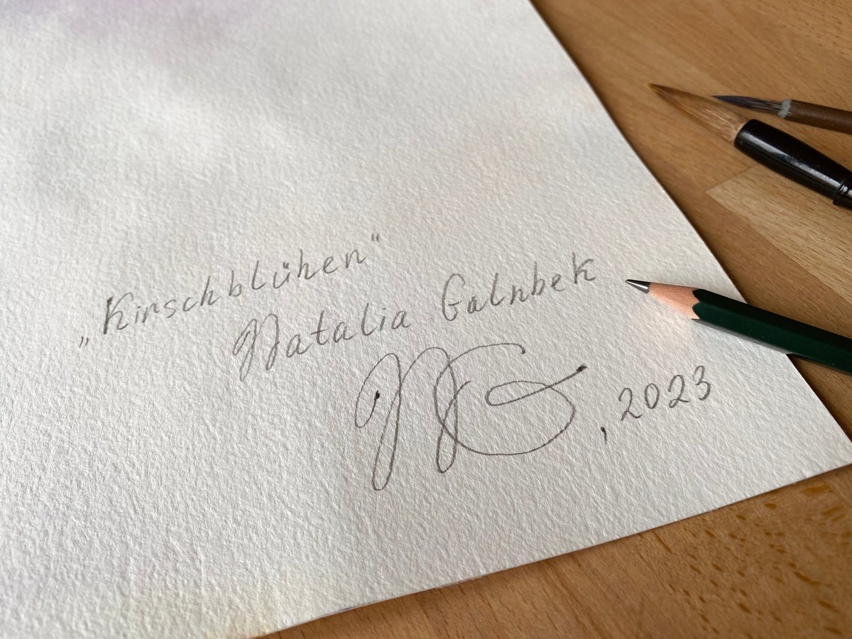 Impressionistic Botanical Watercolour By Natalia Galnbek, 16 X 12", Cherry Blossom, Original Artwork