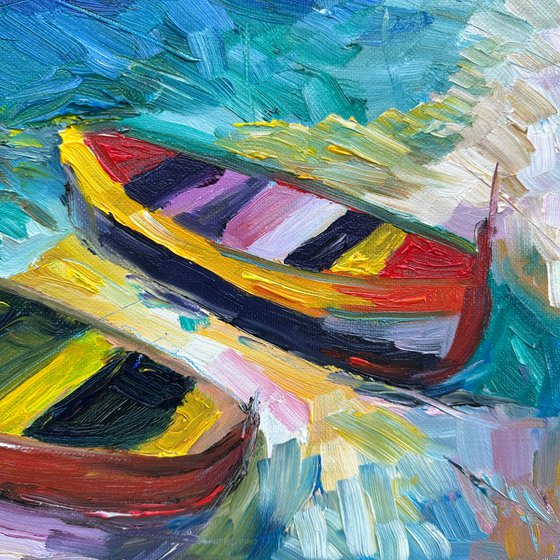 Seaside Shore with Boats