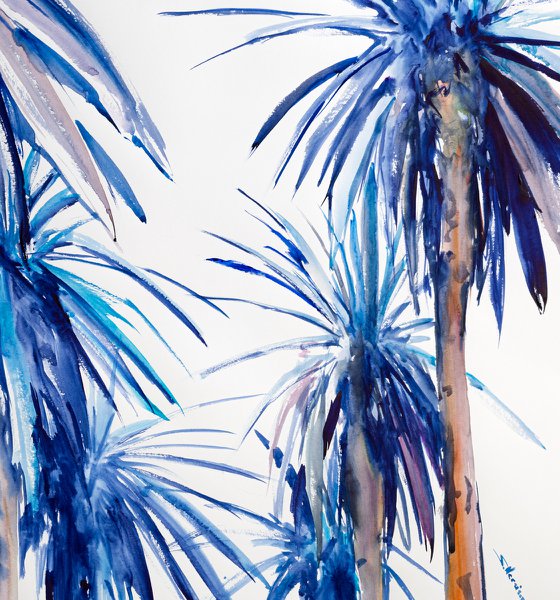 Palm Trees In Blue and Purple