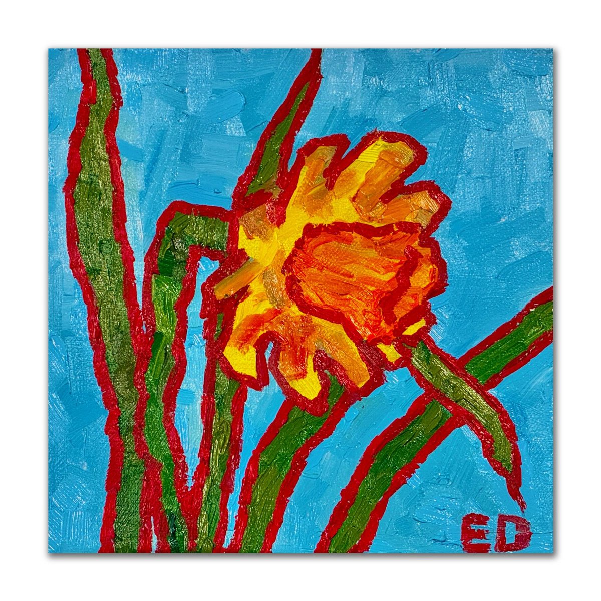 Daffodil By Ekaterina Dutkevich, 8 X 8, Artwork For Sale On Artfinder