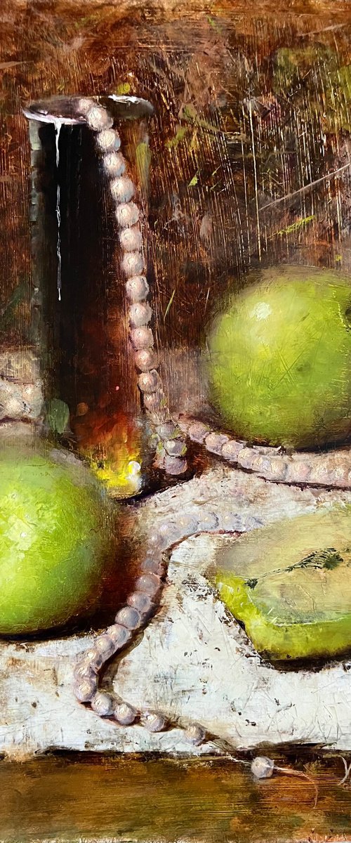 Retro Apple Still Life by Yulia Odukalets