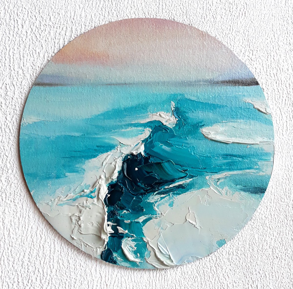 Abstract turquoise wave by Kateryna Somyk