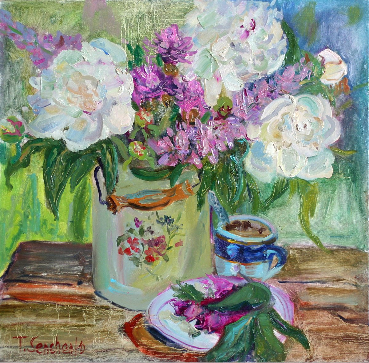 Peonies 1 By Tanya Sun, 22 X 22, Artwork For Sale On Artfinder
