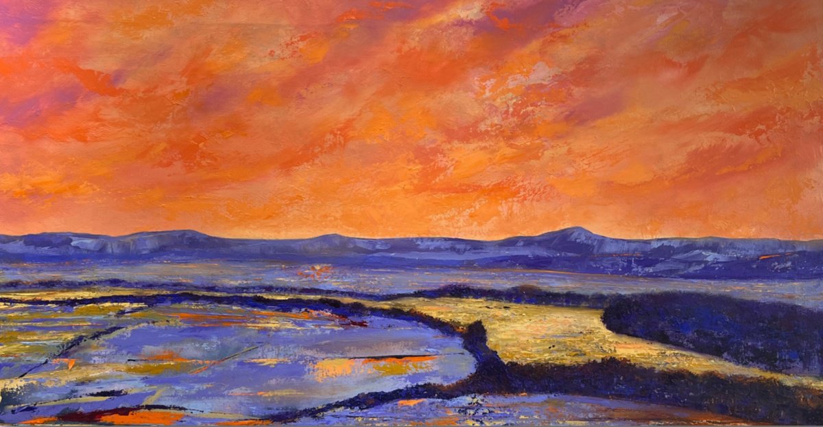Expressive Oil Painting , View From Kichaka By Nicole Tudor-Williams, 42 X 24, Artwork For Sale On Artfinder