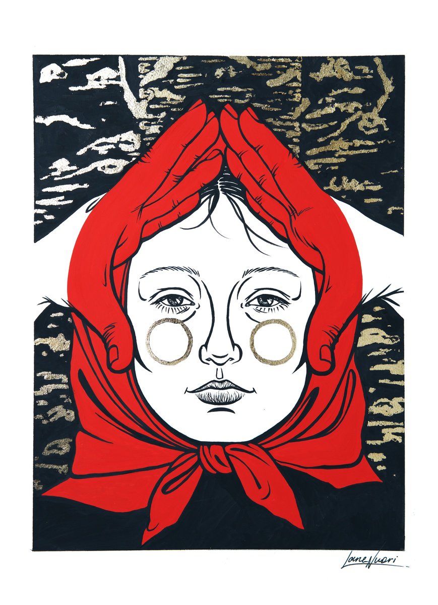 Red headscarf by Lana Nuori