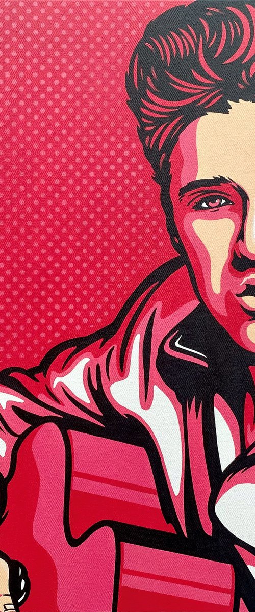 Elvis Presley On Pink by Jamie Lee