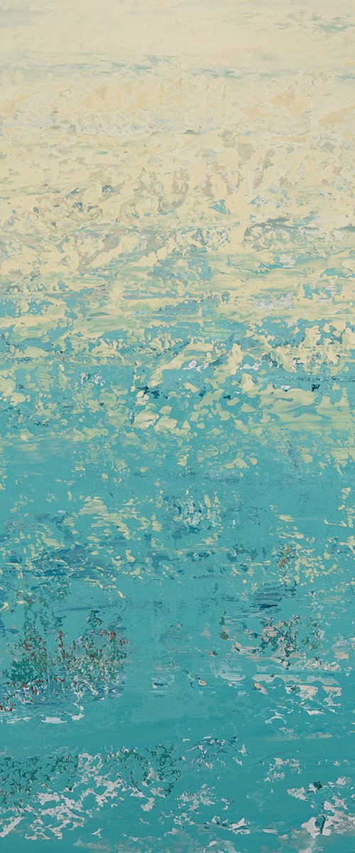 Soft Teal Yellow - Seascape by Suzanne Vaughan