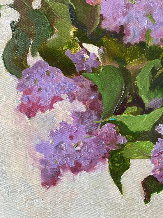 Oil Painting Still life with Lilac