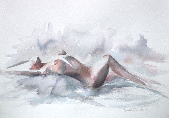 Nude watercolour painting "Hera"