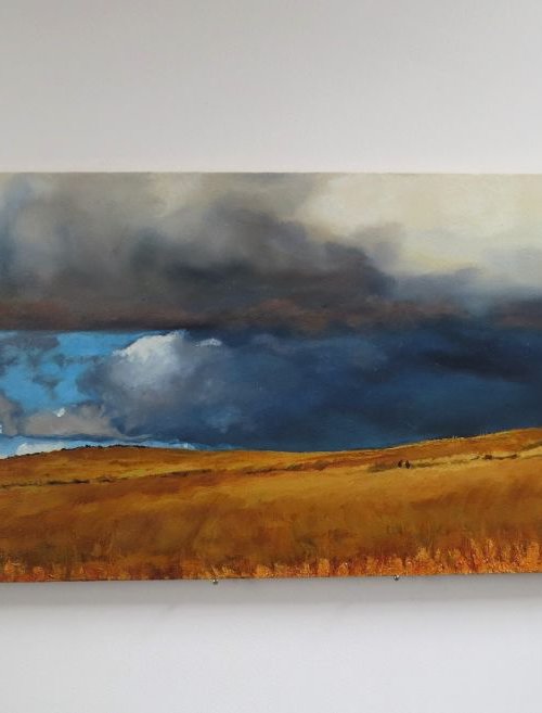 Golden hills and dark skys by Kerry Lisa Davies