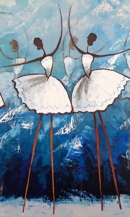 Ballerinas blue 70×100cm by Tigran Mamikonyan