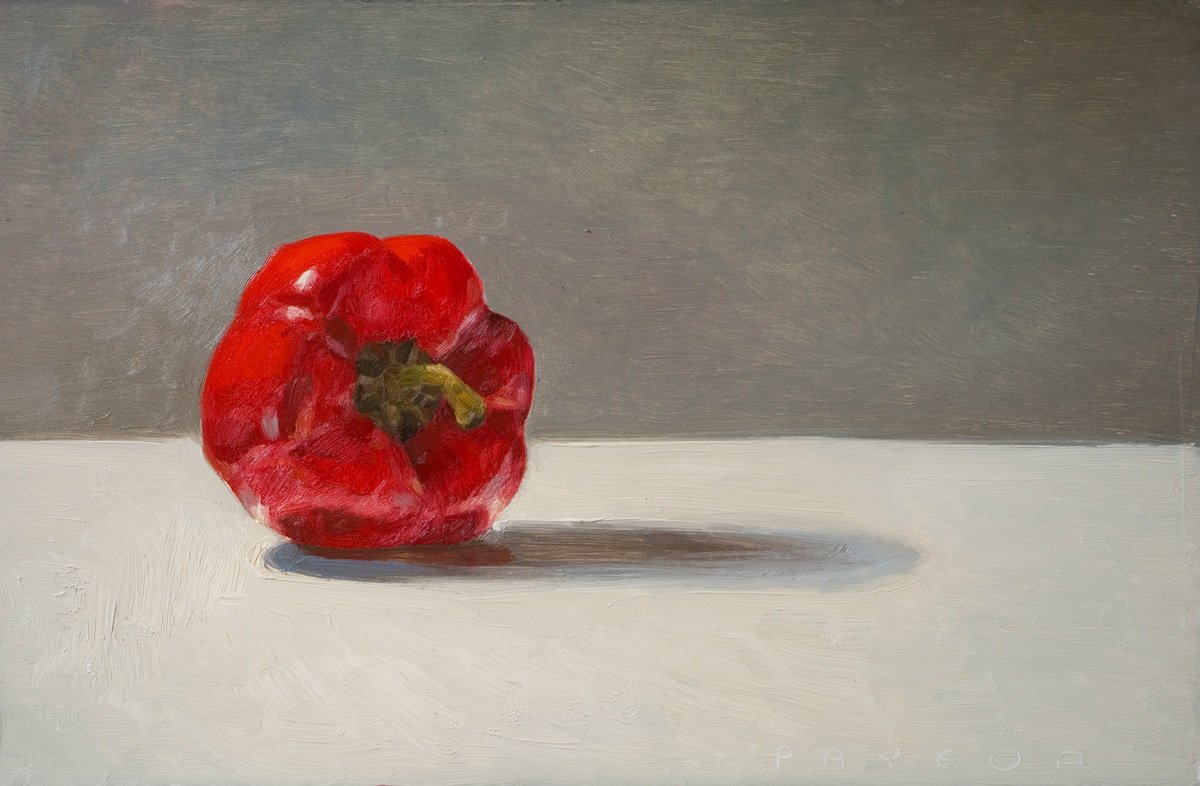 red pepper on white by Olivier Payeur