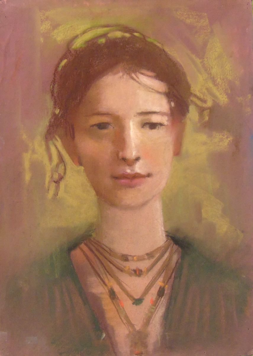 Photorealistic Portrait Pastel Drawing By Yuri Zelonuy, 12 X 16", Stranger 17, Original Artwork