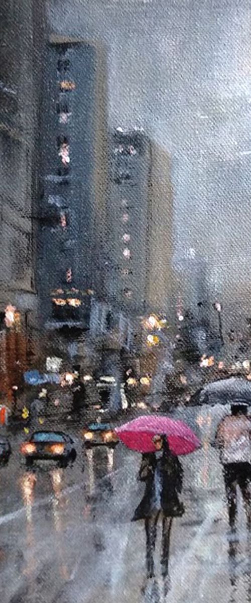 New York city streets in rain by Vishalandra Dakur