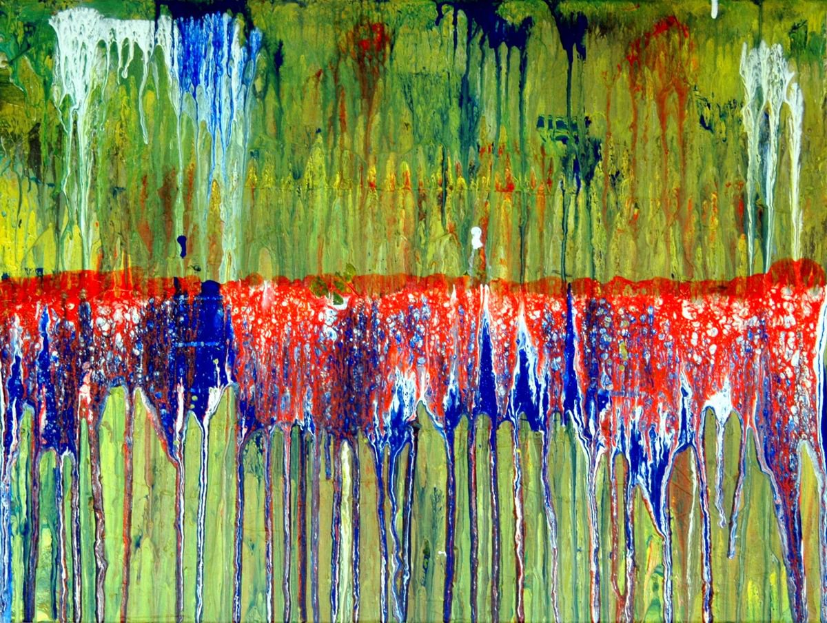 Abstract Acrylic Painting By Cb., 31 X 24, Abstract On Canvas 149, Original Artwork