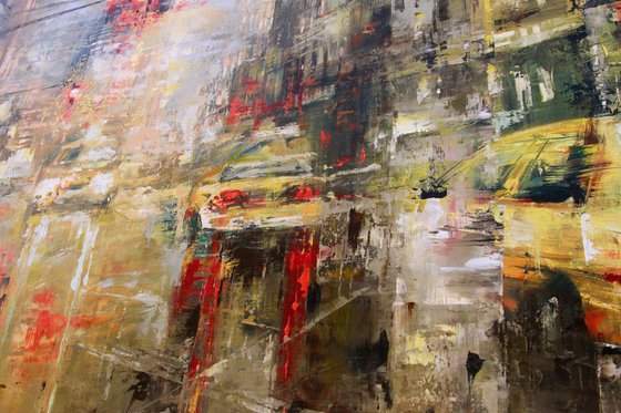 Yellow Cabs Cityscape Oil Painting  Architecture & cityscapes