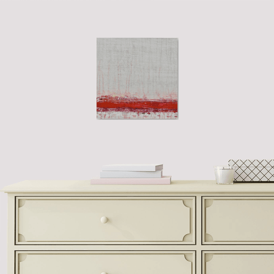 GeoHorizon 125, Small Red & White Painting