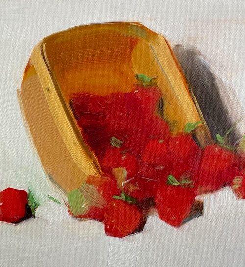 Strawberries, Original oil painting, Handmade artwork, One of a kind by Vahe Yeremyan