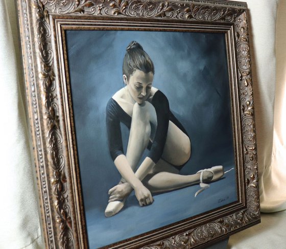 Dancer in Blue. Ballet Painting