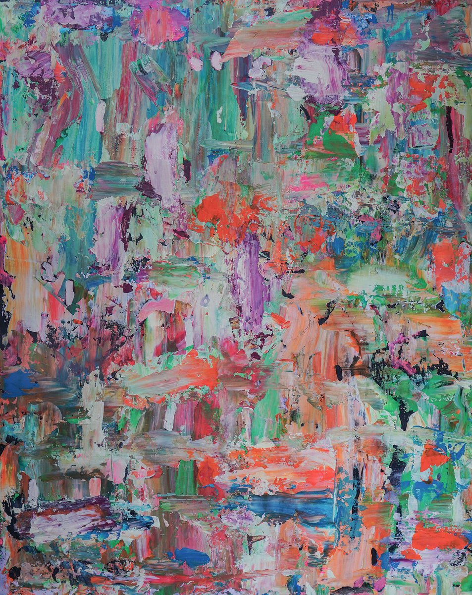 Organic Abstract Acrylic Painting By Geert Lemmers Fpa, 33 X 41, Our Own Thoughts, Original Artwork