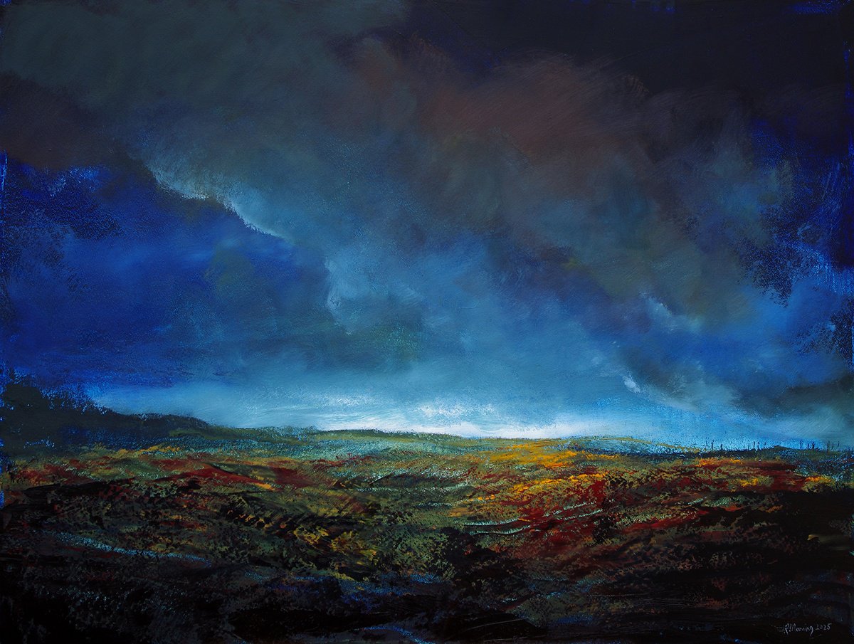 Abstract Landscape Oil Painting By Richard Manning, 40 X 30", Landscape-53, Original Artwork