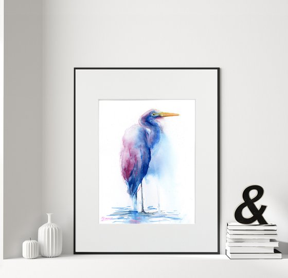 Bright heron (series Bright color animals 1 of 6)