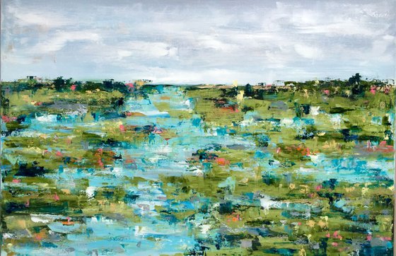 Spring Marsh 24"x36" oil on canvas with palette knife