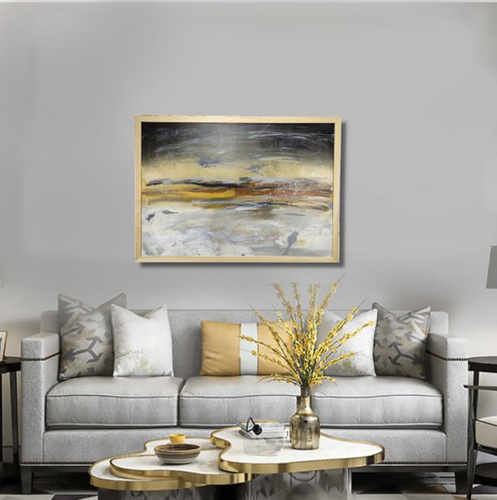framed paintings for living room/extra large painting/abstract Wall Art/original painting/painting on canvas 100x70-title-c748