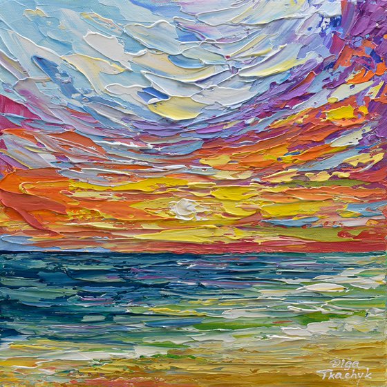 Bright Sunset II- Original Acrylic Painting on Canvas