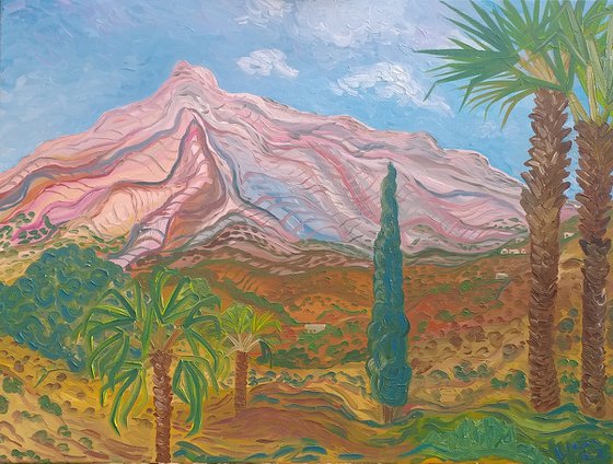La Concha view with palm trees