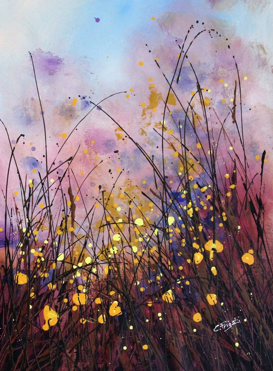 Magic Times #1 -  Original abstract floral landscape